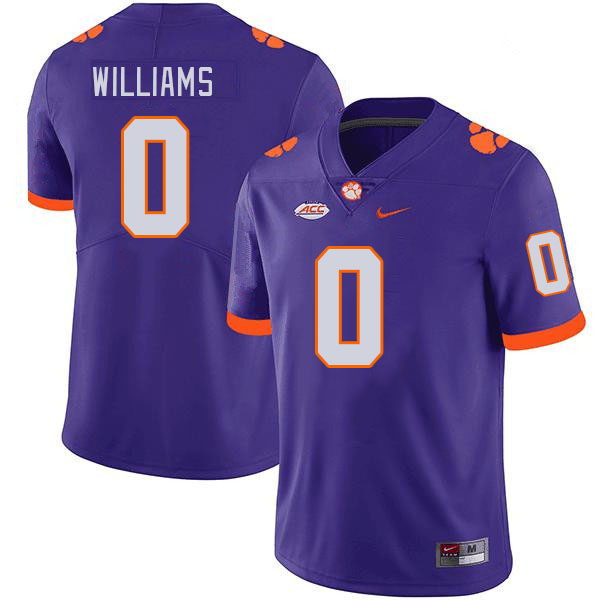 Men #0 Antonio Williams Clemson Tigers College Football Jerseys Stitched-Purple